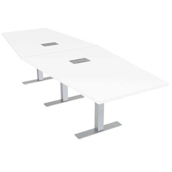 45 in W, 120 in L, 29 in H, Engineered Wood Top, White